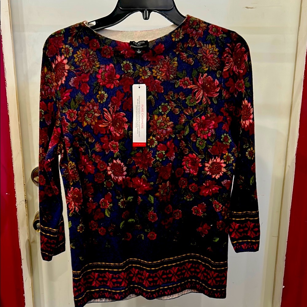 *Talbots Floral Knit Sweater